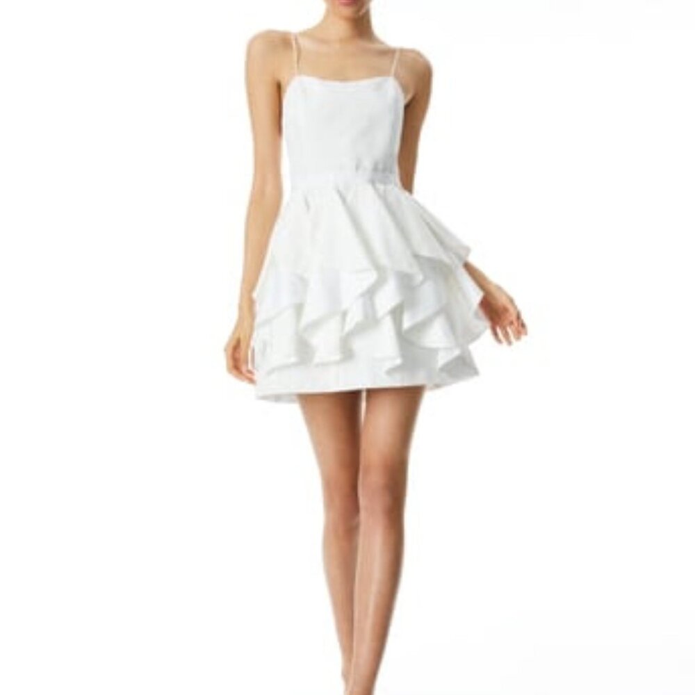 Alice + Olivia White Bustier Mini Dress